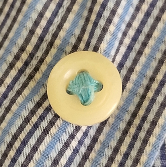 PETER MILLAR Blue Tattersall Men's Button Down Dress Shirt 100% Cotton Large - Picture 3 of 8